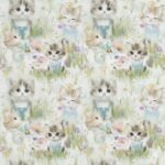 Popeline Animais Gatinhos Fofinhos - Branco