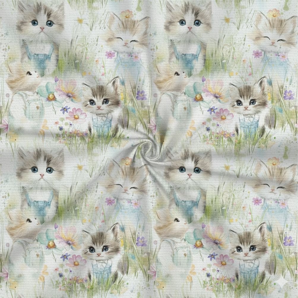 Tecido Popeline Gatinhos Fofos d Violet Fabrics