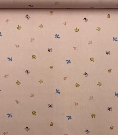 Popeline Giraffe and Leaves – Rosa