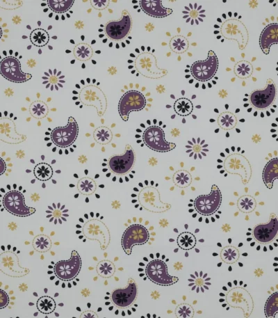 Popeline Glitter Paisley – Branco