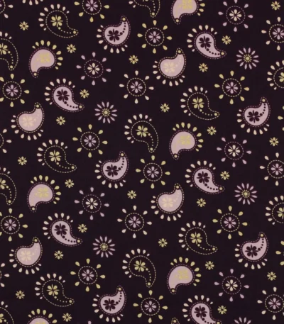 Popeline Glitter Paisley – Roxo