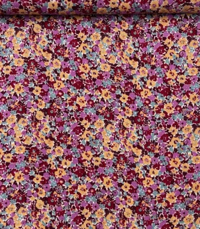 Viscose Little Flower – Azul