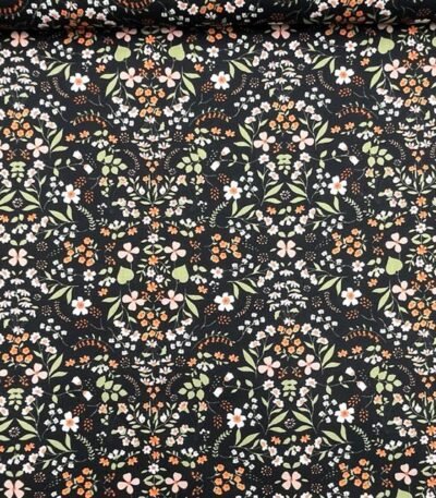 Popeline Lovely Flower – Preto