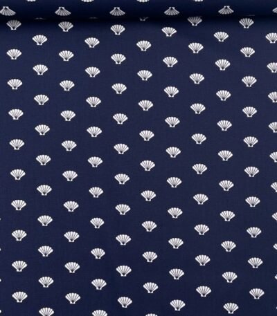 Popeline Marine Shell – Azul
