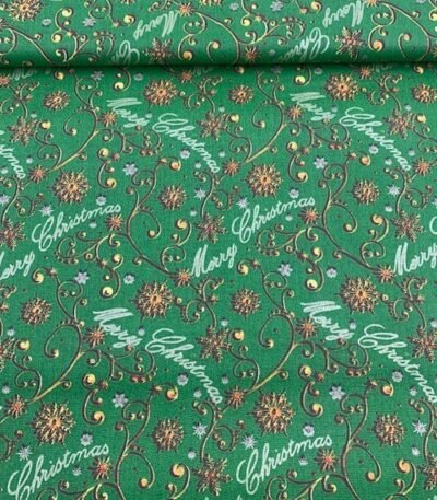 Popeline Natal Glitter – Verde