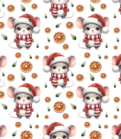Tecido Popeline Natal Ratinhos – Cru