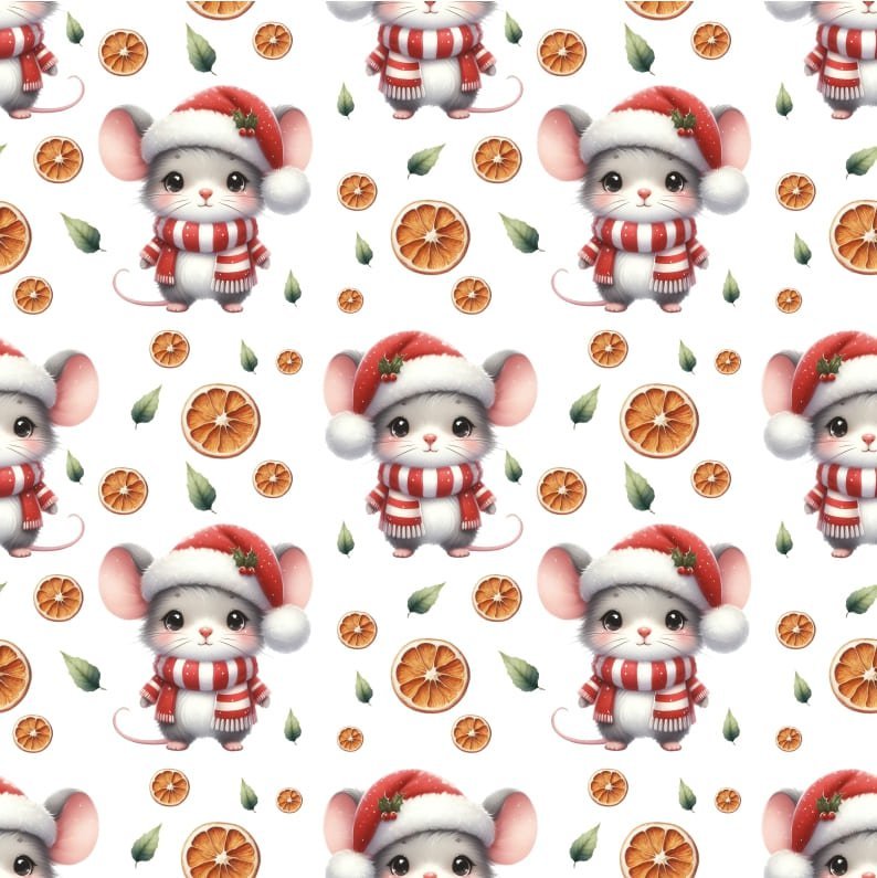Tecido Popeline Natal Ratinhos – Cru