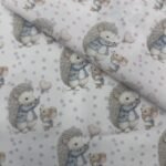 Popeline Pintas Ouriço e Ratinho – Azul - imagem 3