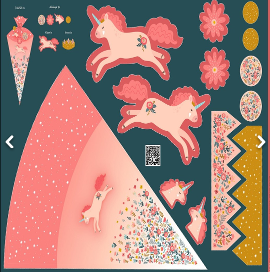 Popeline Unicorn Painel 1mt x 1,40 mt