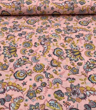 Popeline Paisley – Rosa Claro