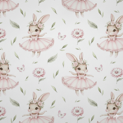 Popeline Páscoa Coelha Bailarina – Branco