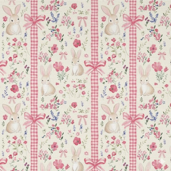 Popeline Páscoa Coelhinho e Flores – Pérola