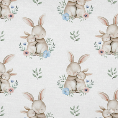 Popeline Páscoa Coelhinhos Sweet – Branco
