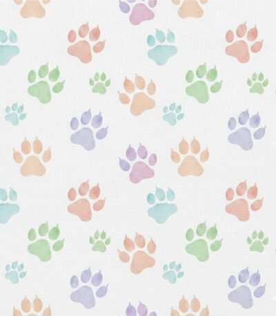 Popeline Animais Patinhas – Branco