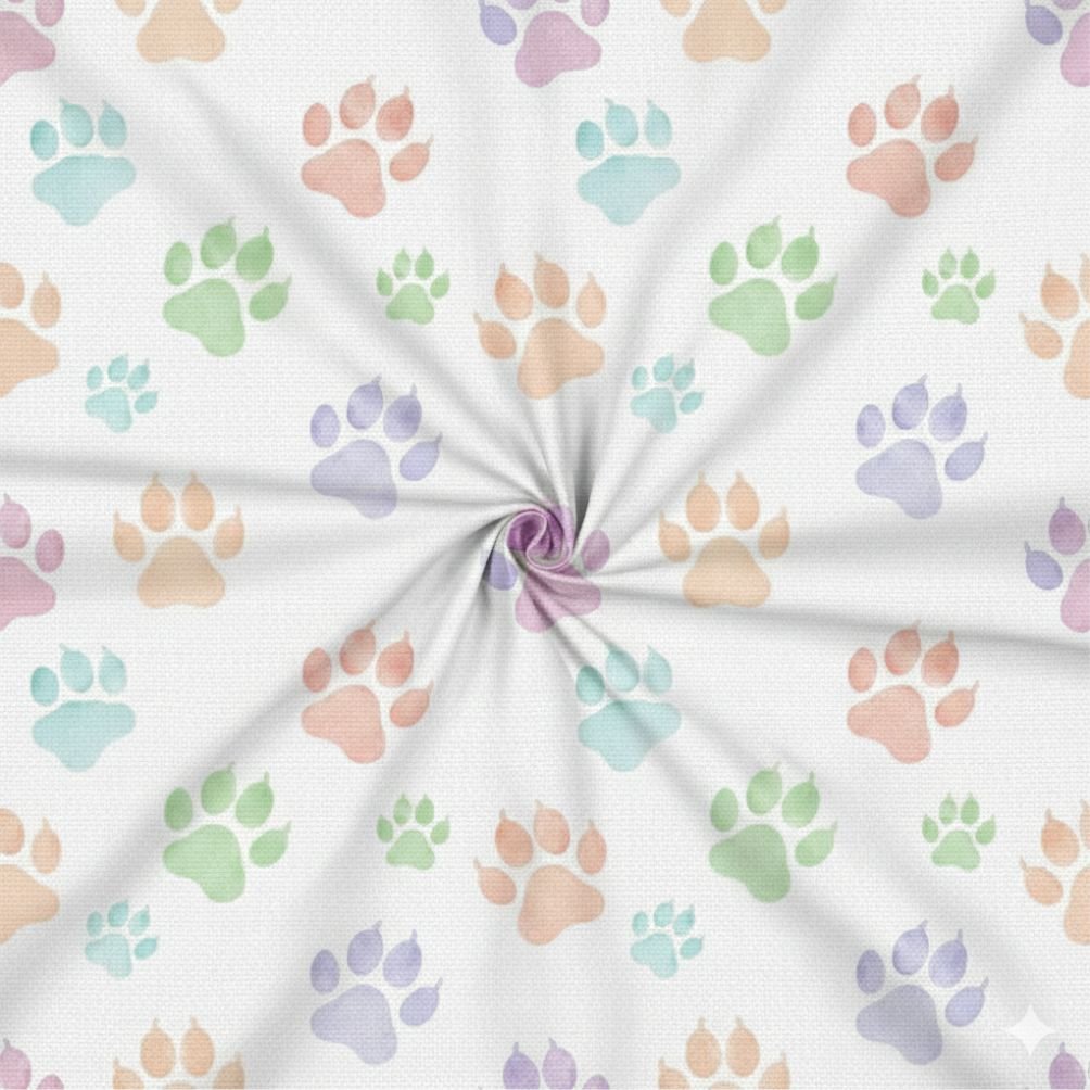 Tecido Popeline Patinhas Colorir Violet Fabrics