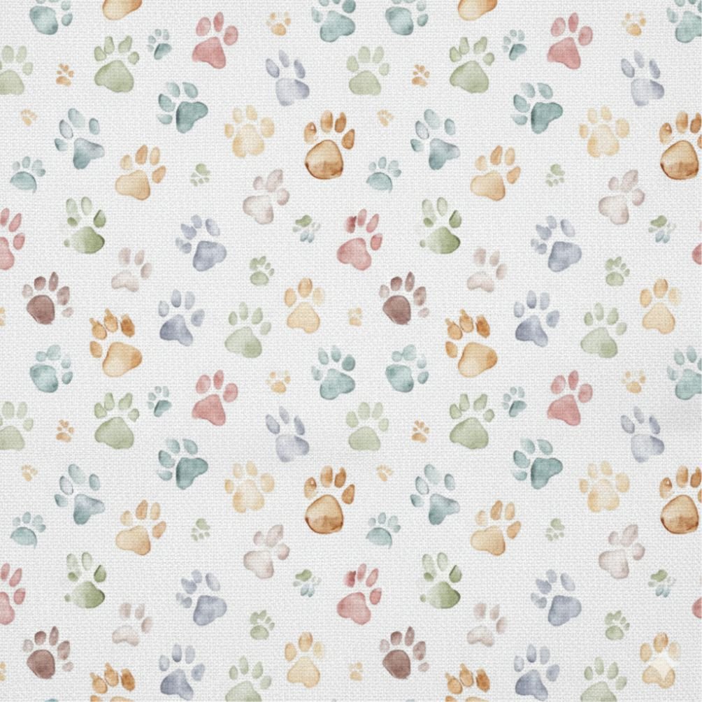 Tecido Popeline Pegadas fofinhas Violet Fabrics