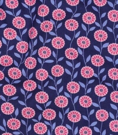 Popeline Pink Flowers – Azul