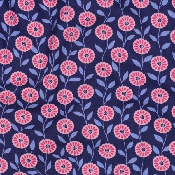 Popeline Pink Flowers – Azul