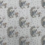 Popeline Pintas Ouriço e Ratinho – Azul