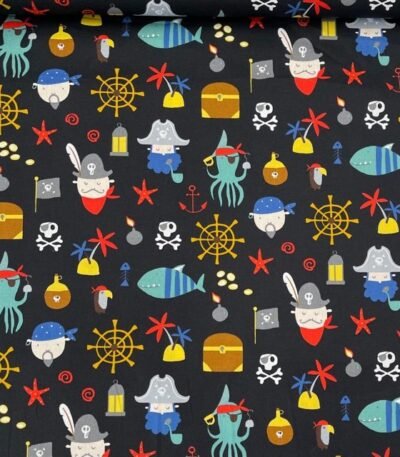 Popeline Piratas – Preto