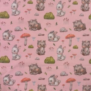 Popeline Rabbit and Bear – Rosa