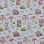 Popeline Rabbit and Bear – Verde Claro