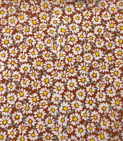 Popeline Resinada Daisy Flower – Laranja