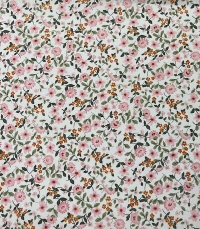 Popeline Resinada Flower – Branco