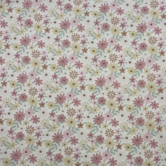 Popeline Resianada Flowers – Branco