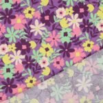 Popeline Resinada Flowers – Roxo - imagem 3
