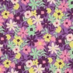 Popeline Resinada Flowers – Roxo