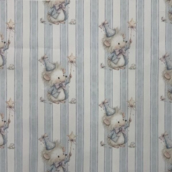 Popeline Riscas Ratinho – Azul