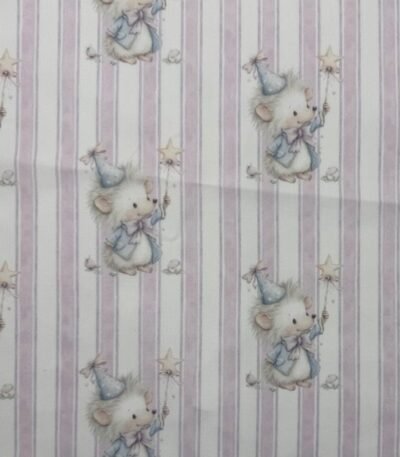 Popeline Riscas Ratinho – Rosa