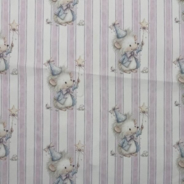 Popeline Riscas Ratinho – Rosa