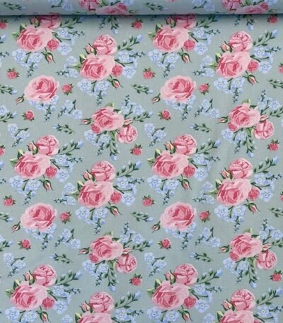 Popeline Roses – Verde Menta