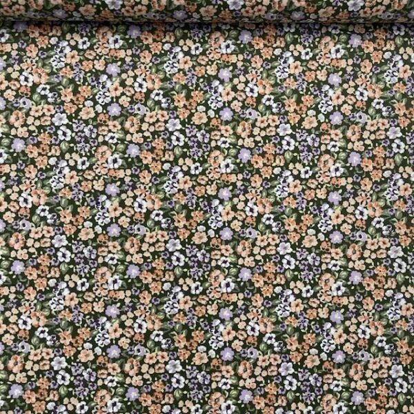 Popeline Small Flowers – Verde