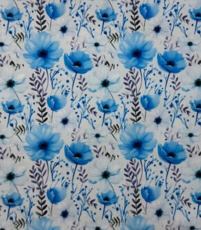 Popeline Spring Flowers – Azul
