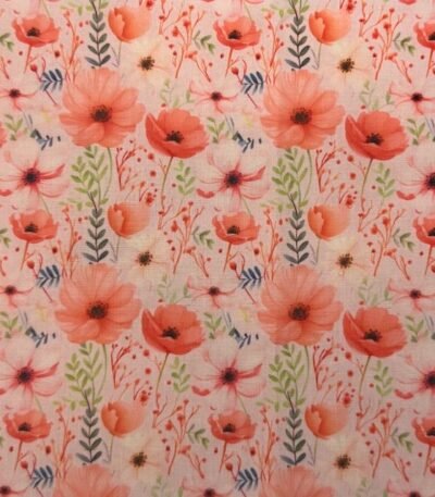 Popeline Spring Flowers – Salmão