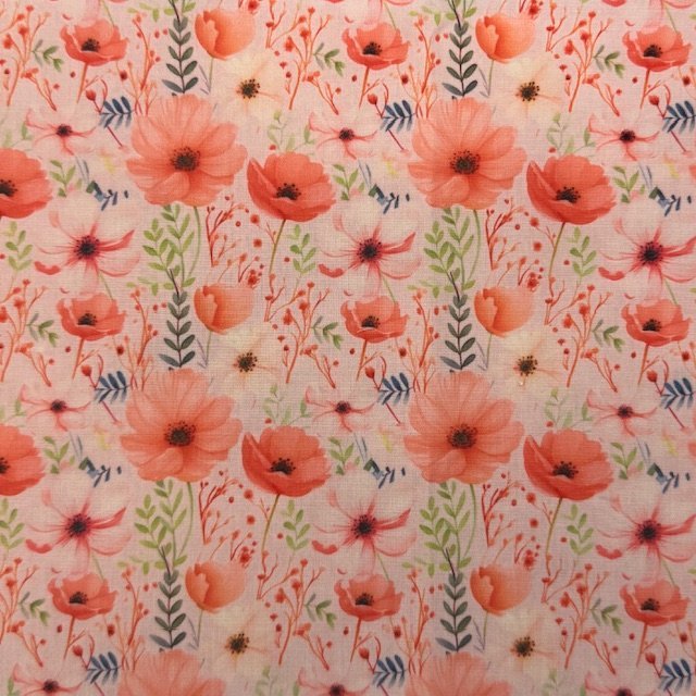 Popeline Spring Flowers – Salmão