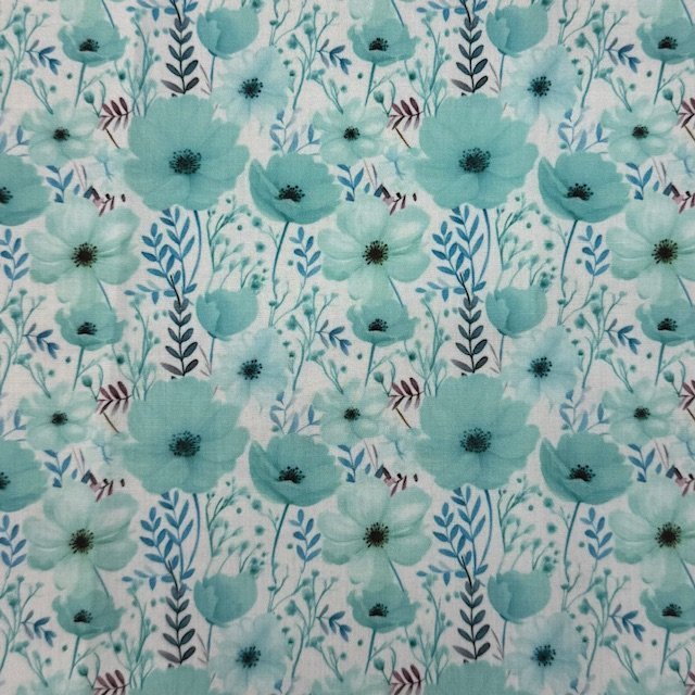 Popeline Spring Flowers – Verde Menta