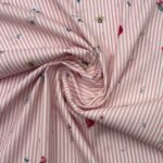 Popeline Stripes Flowers – Rosa - imagem 2