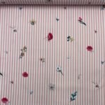 Popeline Stripes Flowers – Rosa