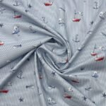 Popeline Stripes Marine – Azul Claro - imagem 2