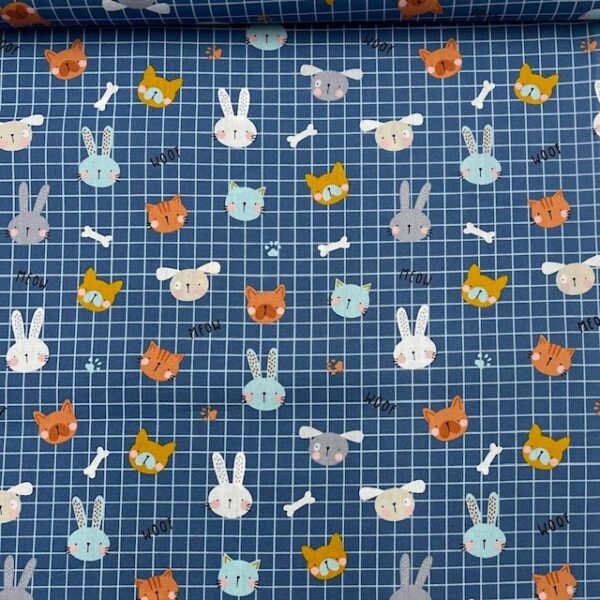 Popeline Sweet Animals – Azul