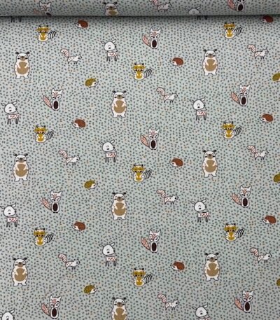 Popeline Sweet Animals – Verde Claro