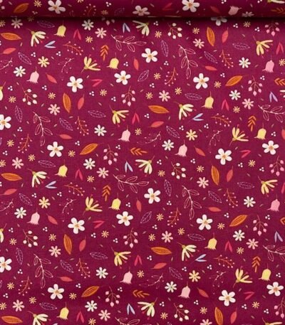 Popeline Sweet Flower – Cereja