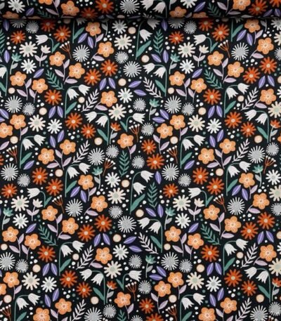 Popeline Sweet Flower – Preto