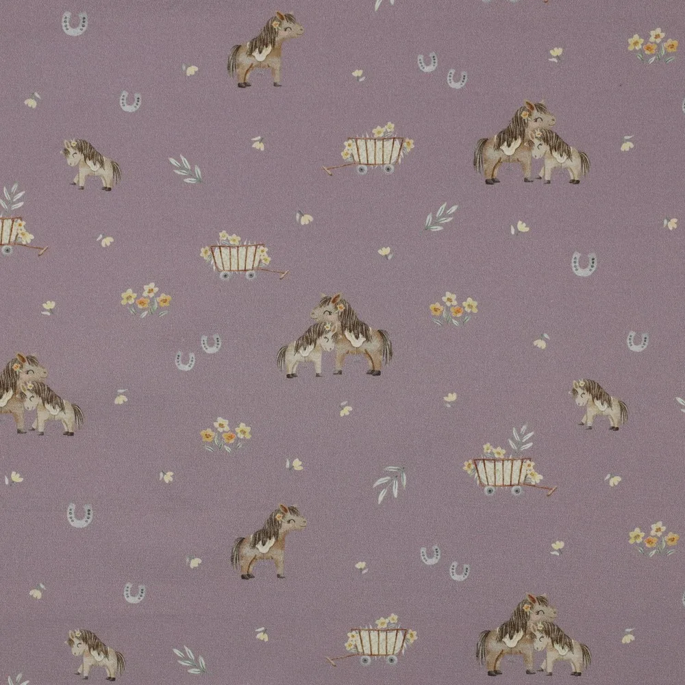 Popeline Sweet Horses – Lavanda