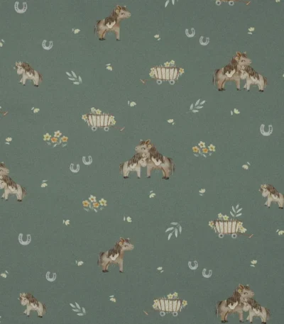 Popeline Sweet Horses – Verde