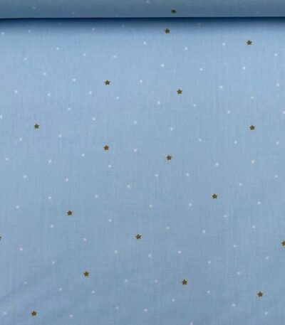 Popeline Teddy Star – Azul